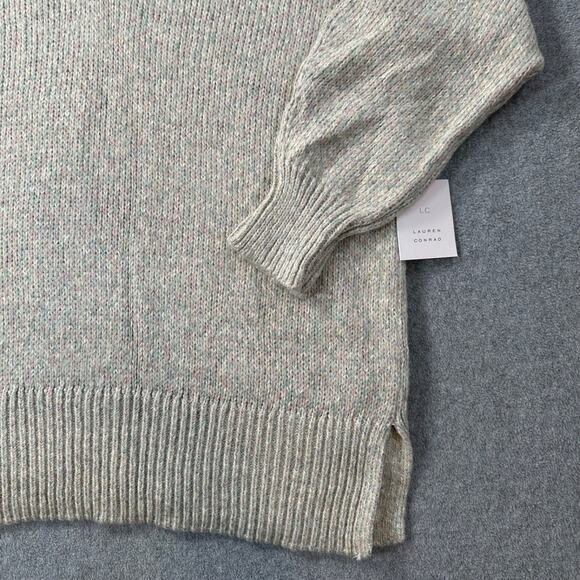 Lauren Conrad V-Neck Tunic Sweater Women's XXL Pastel Shimmer Knit Pullover New - Picture 2 of 9
